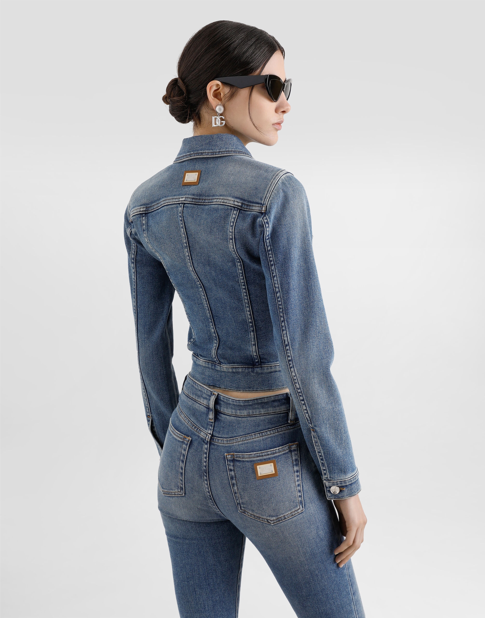 Cropped cotton denim jacket - 5