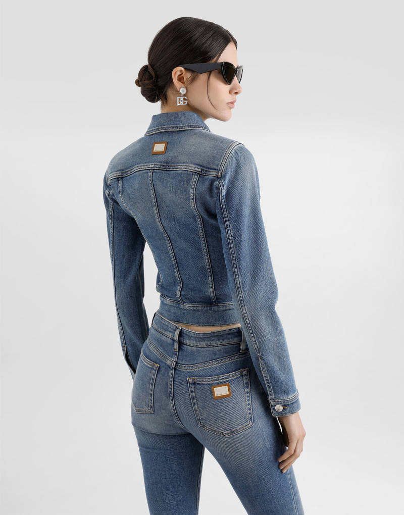 Cropped cotton denim jacket 5