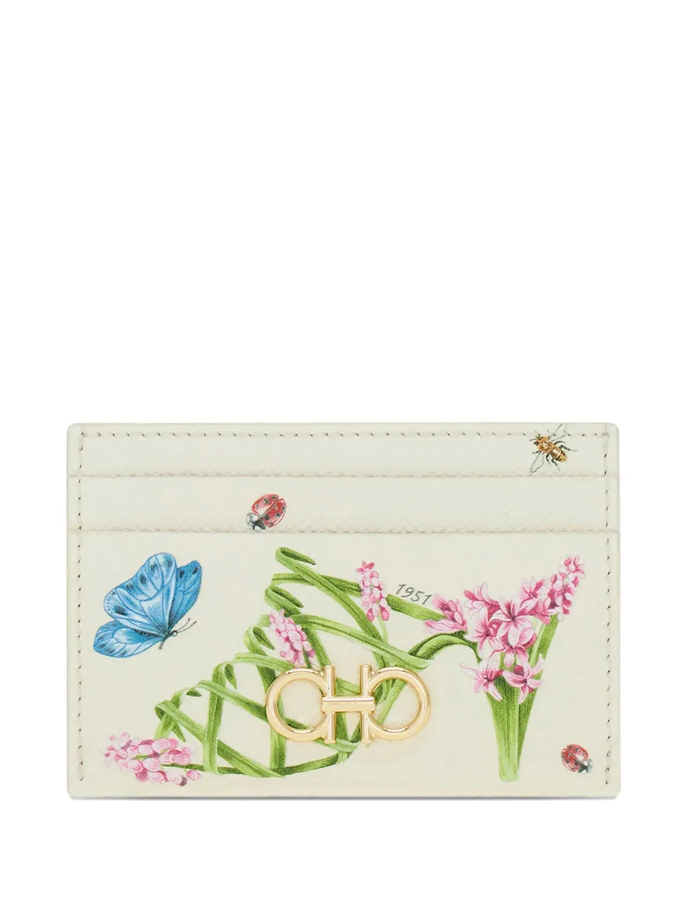 Ferragamo Women Gancini Card Holder With Floral Print - 1
