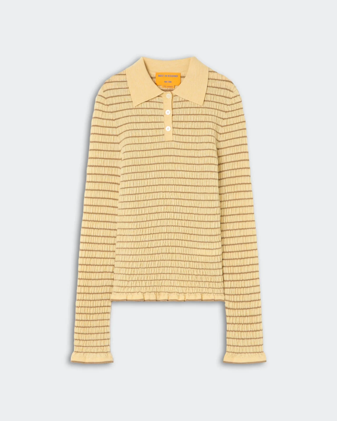 Smocked L/S Shrunken Polo - 1