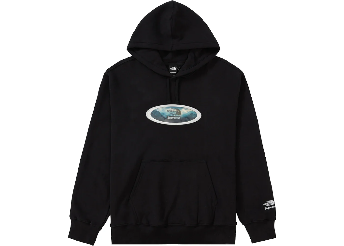 Supreme The North Face Lenticular Mountains Hooded Sweatshirt Black - 1