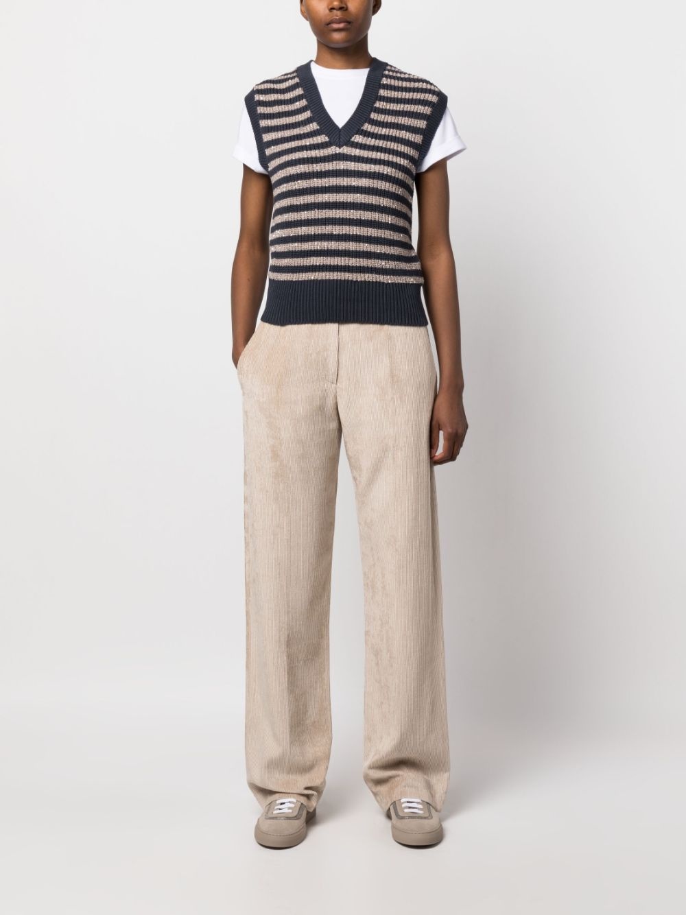 corduroy wide-leg trousers - 2