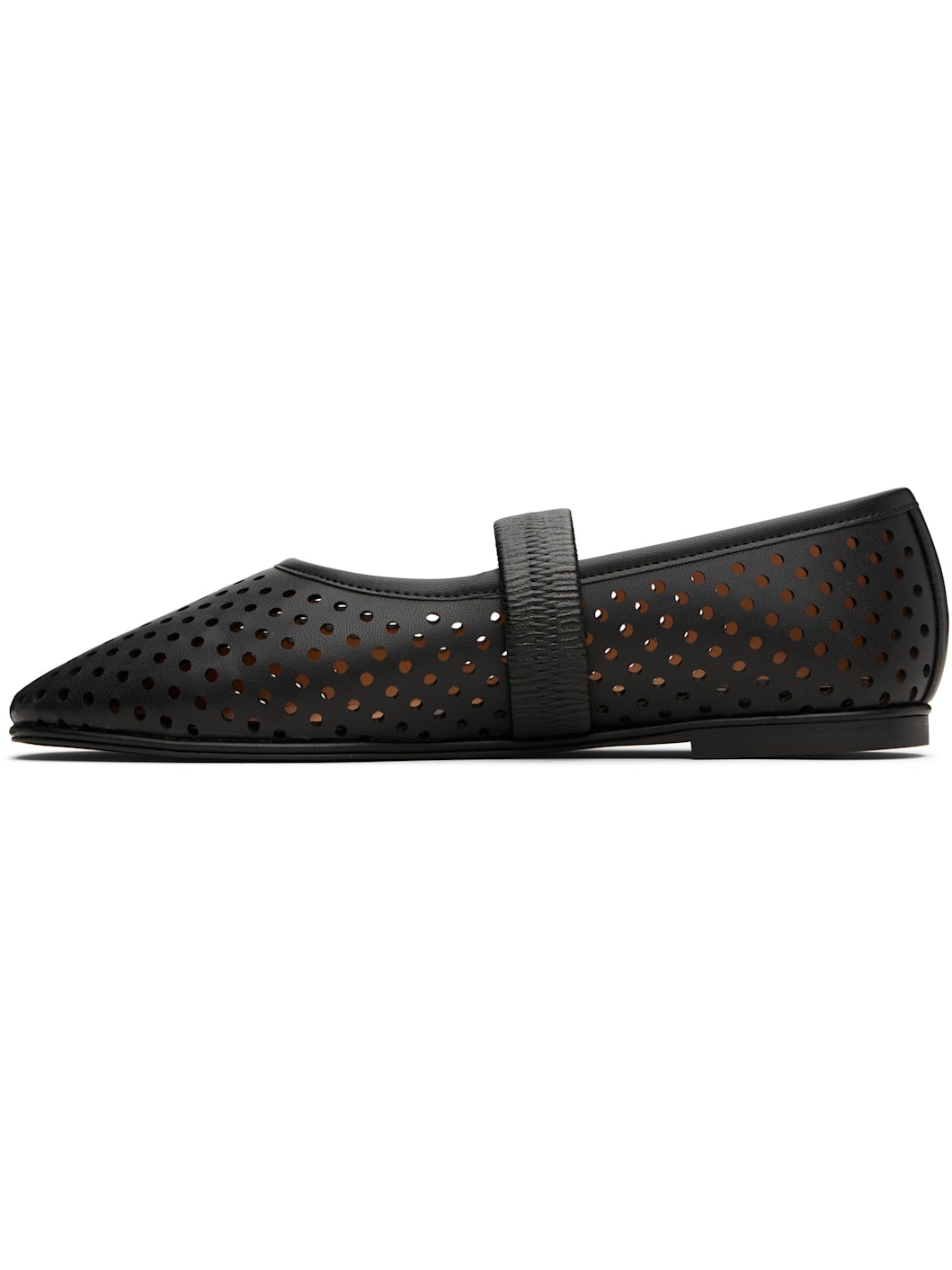 Black Ryder Perforated Ballerina Flats - 3