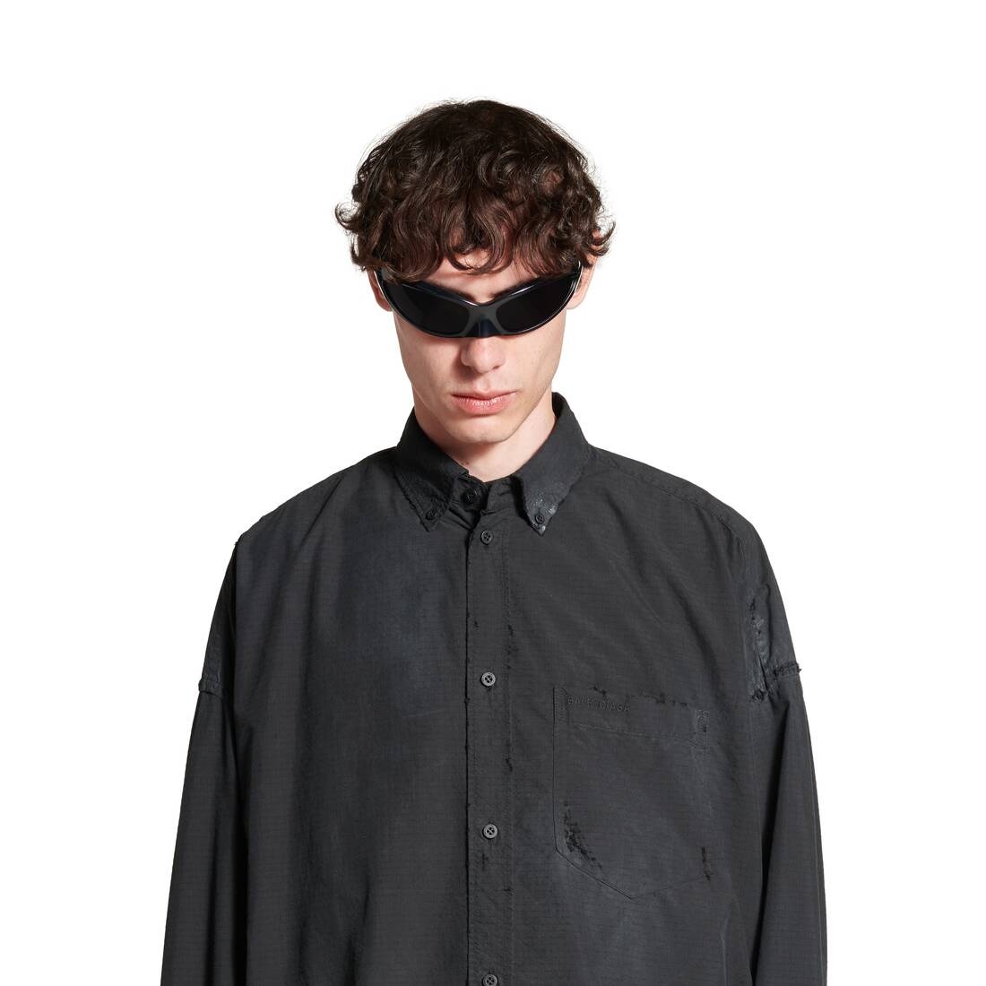Balenciaga Cocoon Shirt Large Fit in Black - 5