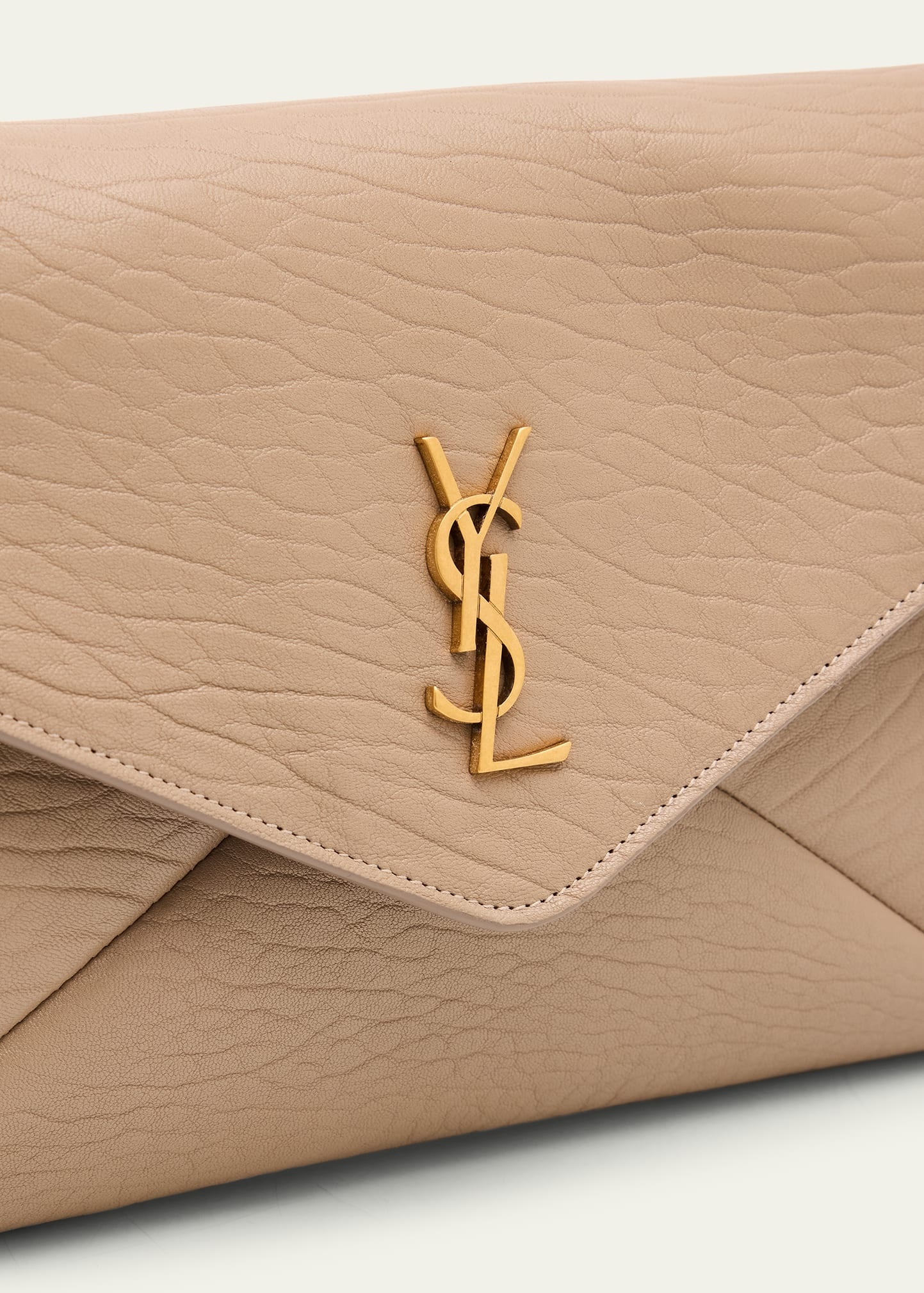 Large YSL Envelope Pouch Clutch Bag in Leather - 5