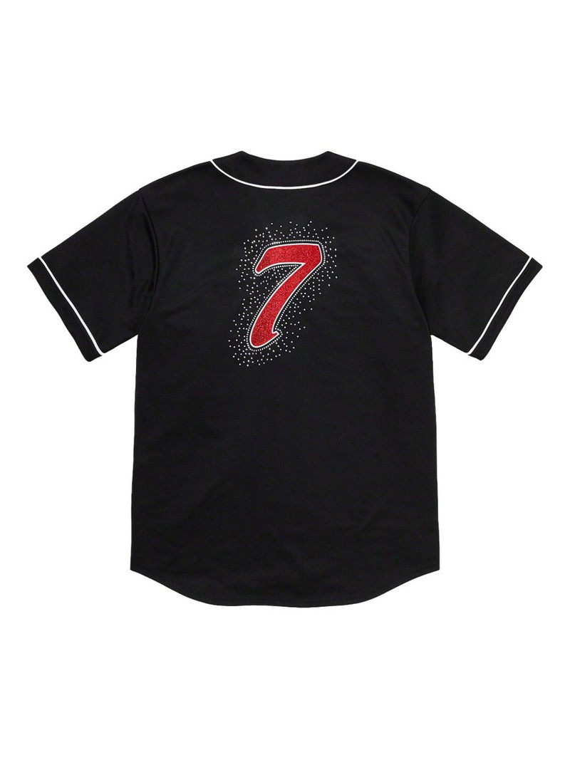 Supreme rhinestone-embellished baseball shirt outlook