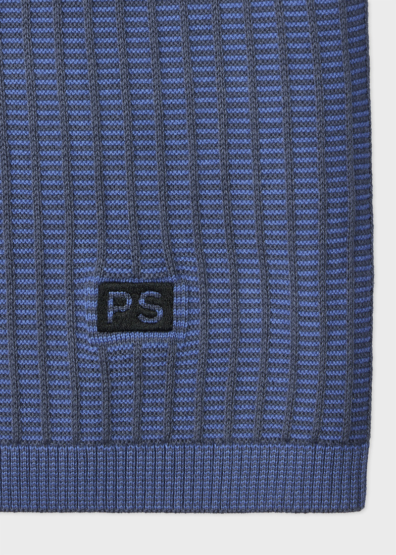 Paul Smith Blue Textured Cotton Knitted T-Shirt outlook