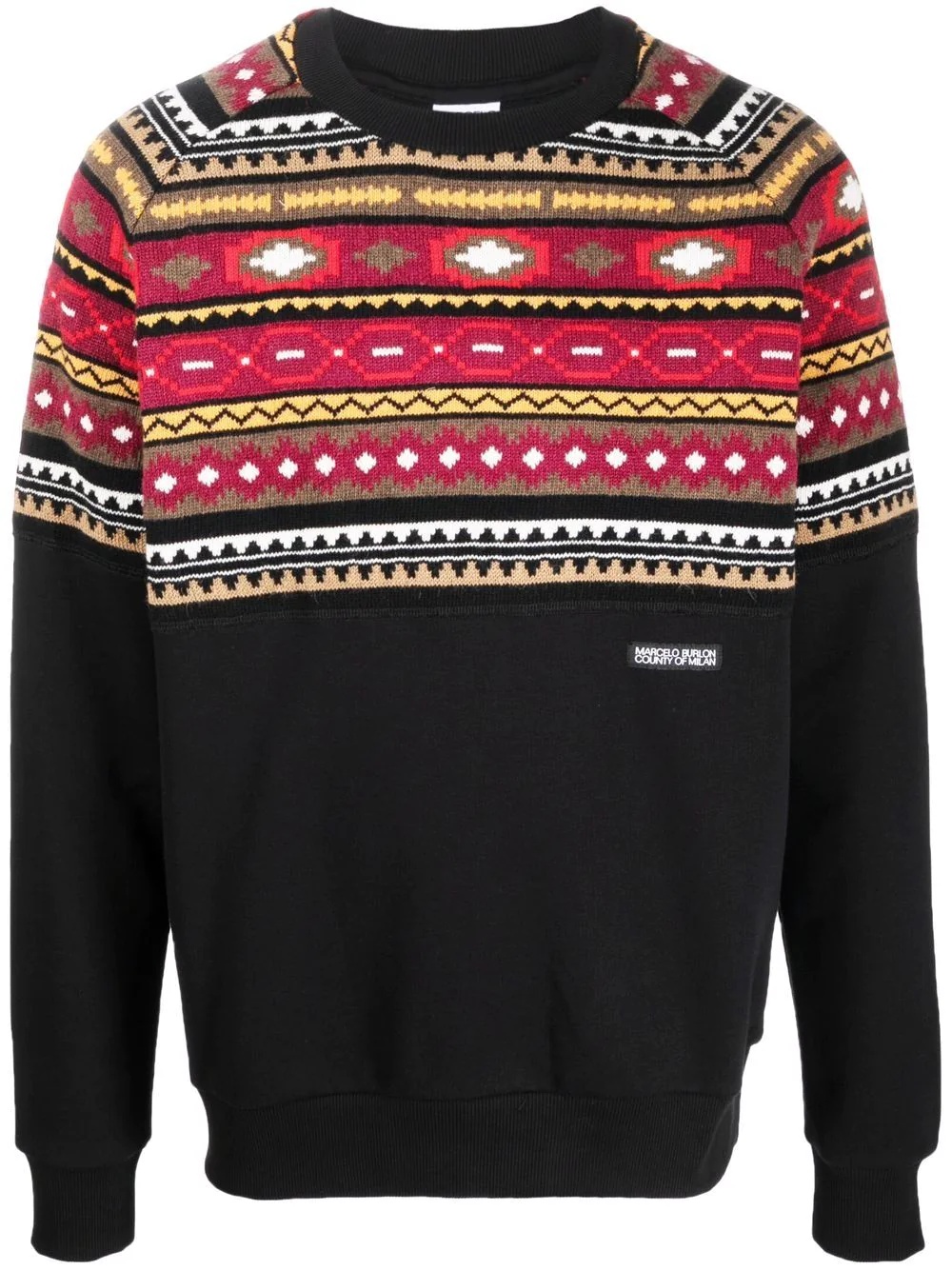 folk-pattern sweatshirt - 1