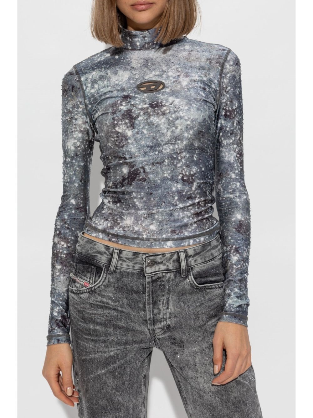 Printed high-neck top - 4