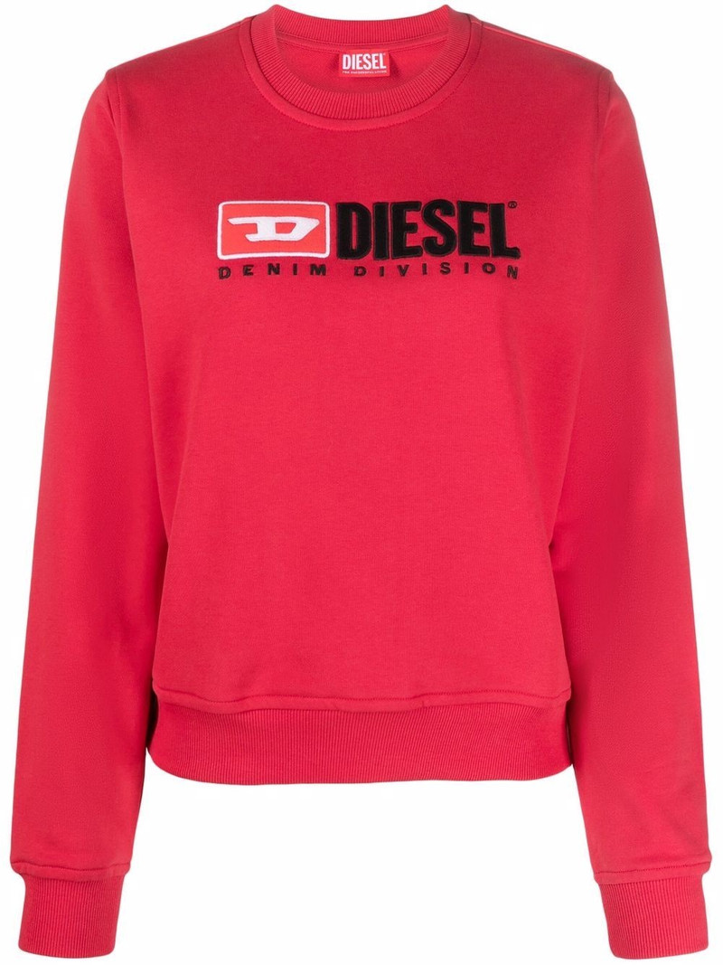 embroidered-logo crew neck sweatshirt 1
