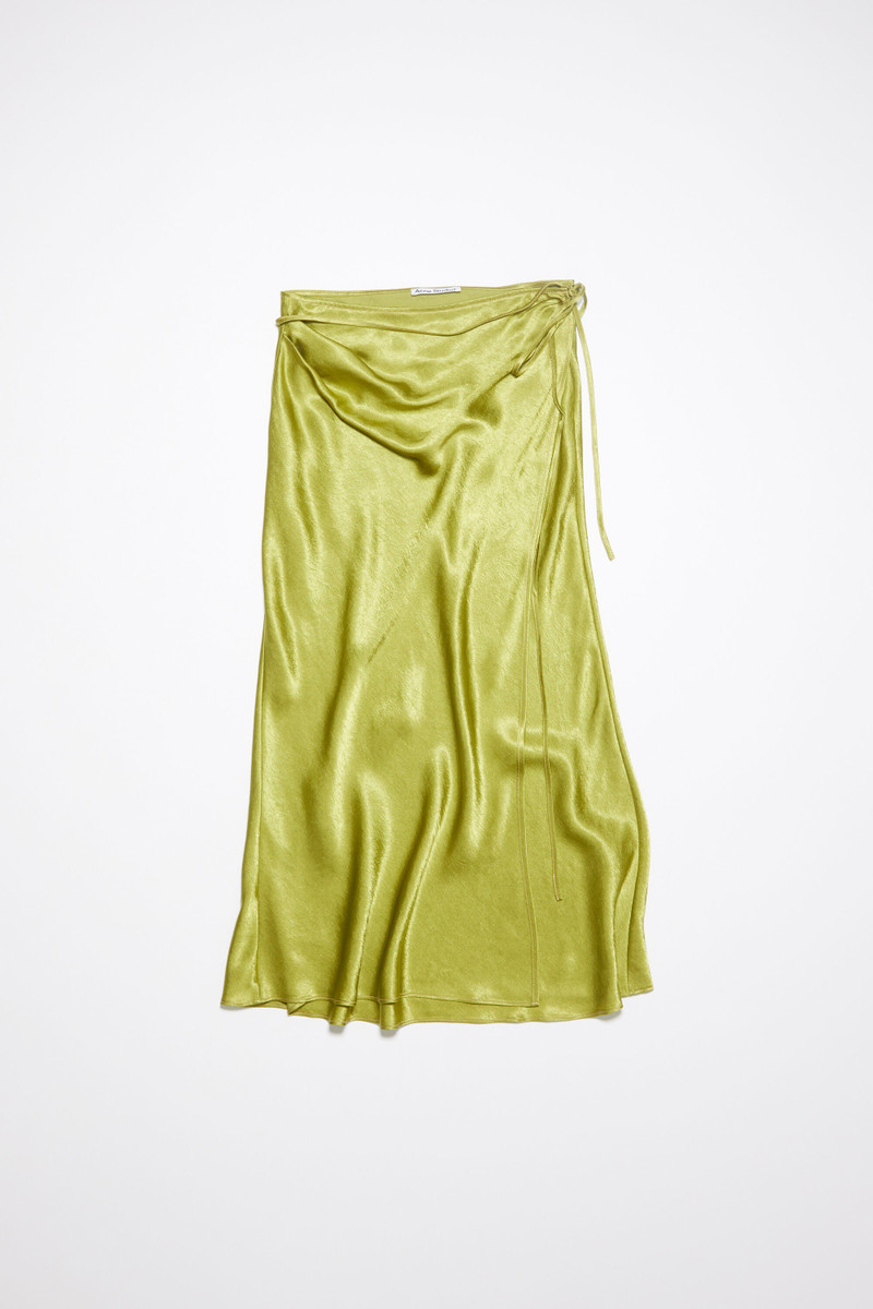 Satin wrap skirt - Light olive 6