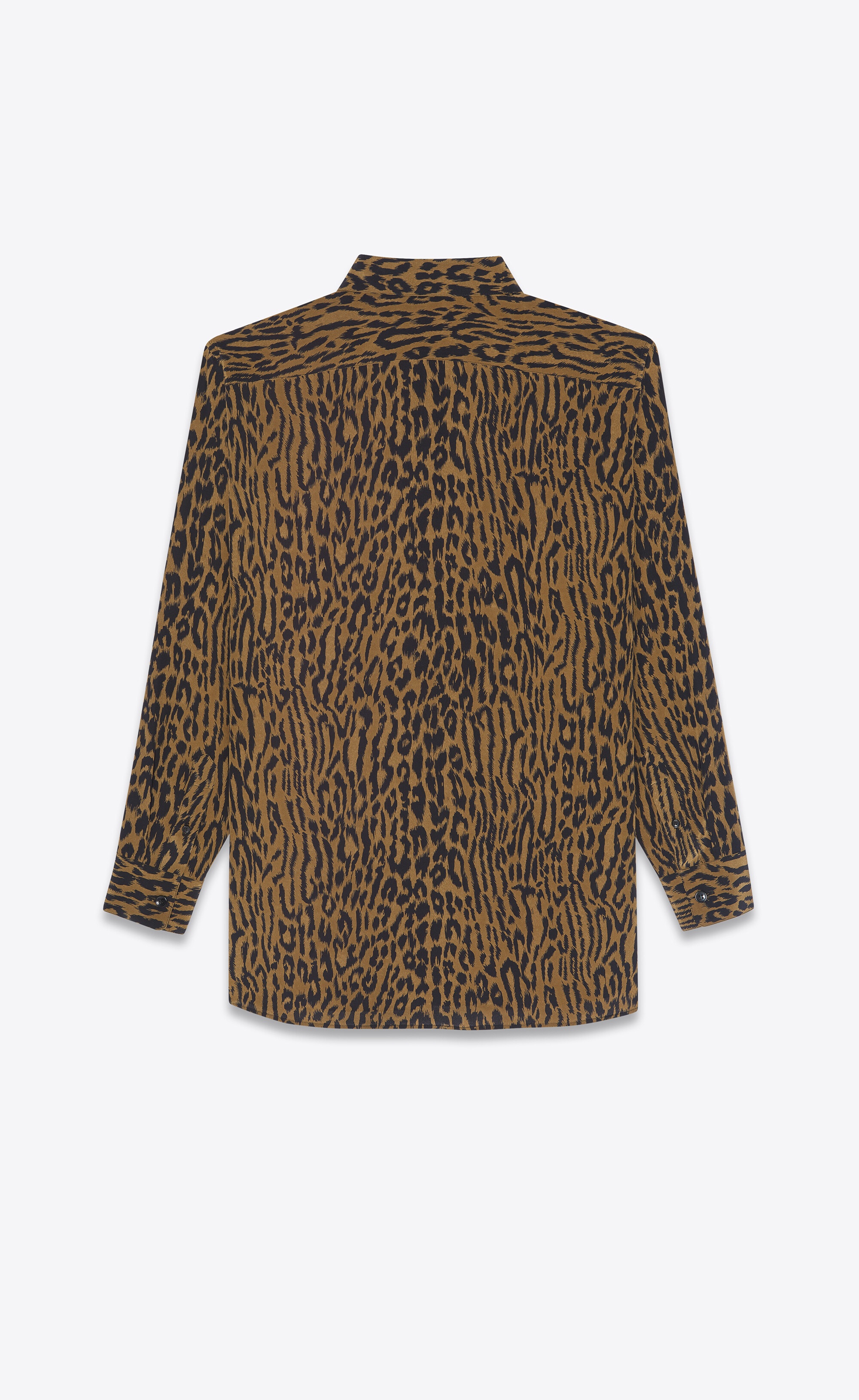 long overshirt in leopard-print crepe de chine - 2