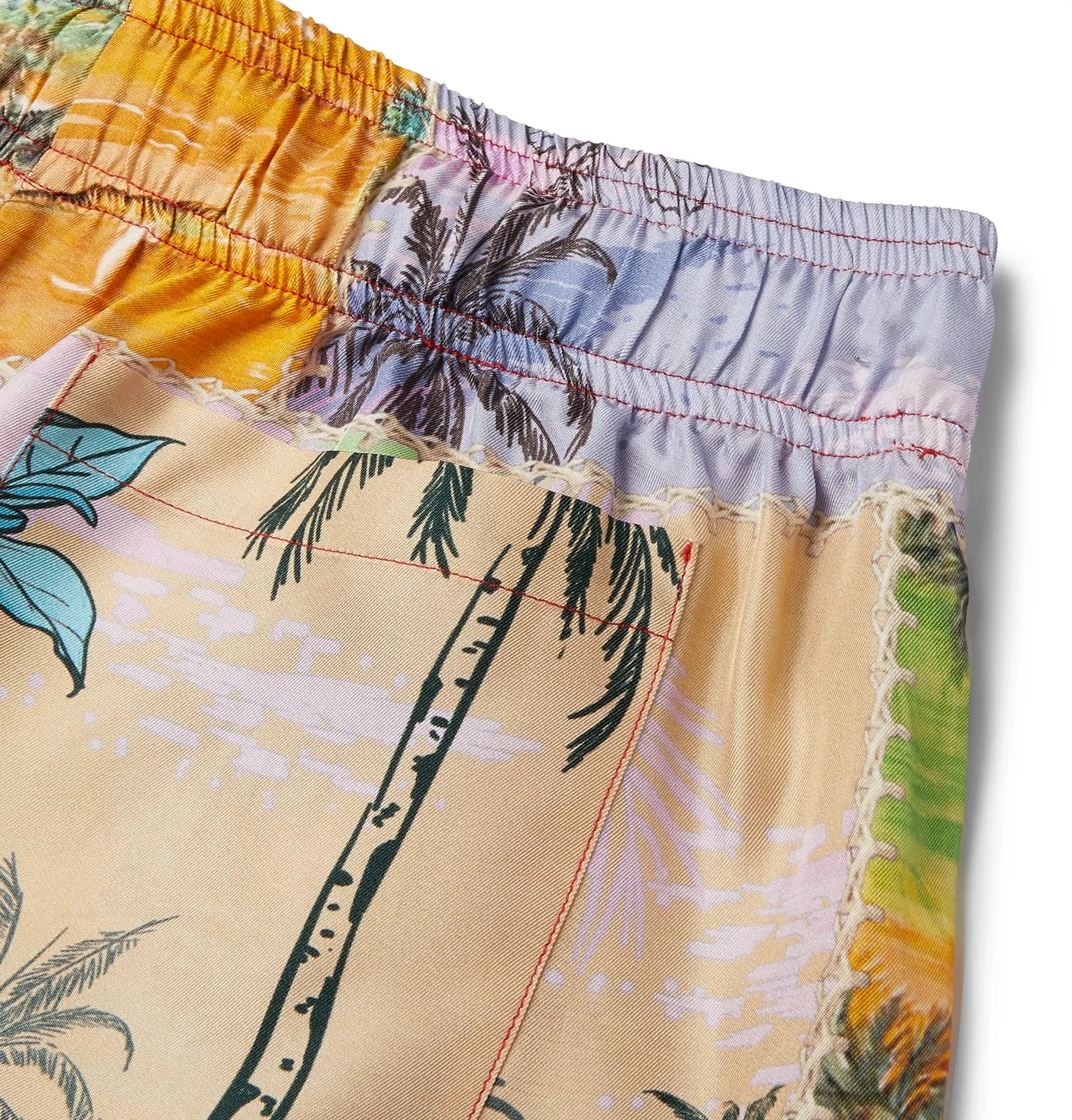 Printed Silk-Twill Drawstring Shorts - 5