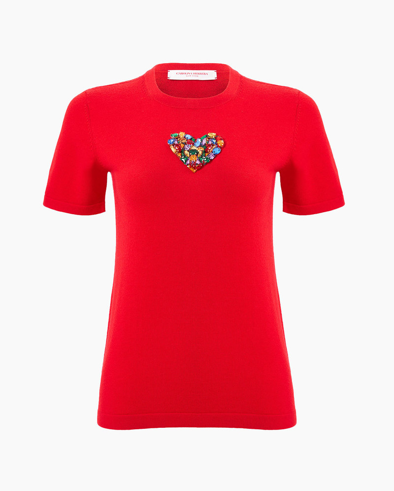 Rainbow Embroidered Short-Sleeve Sweater 1