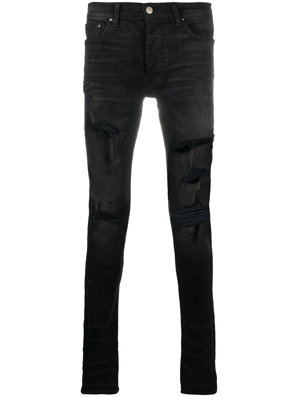 distressed skinny jeans - 1