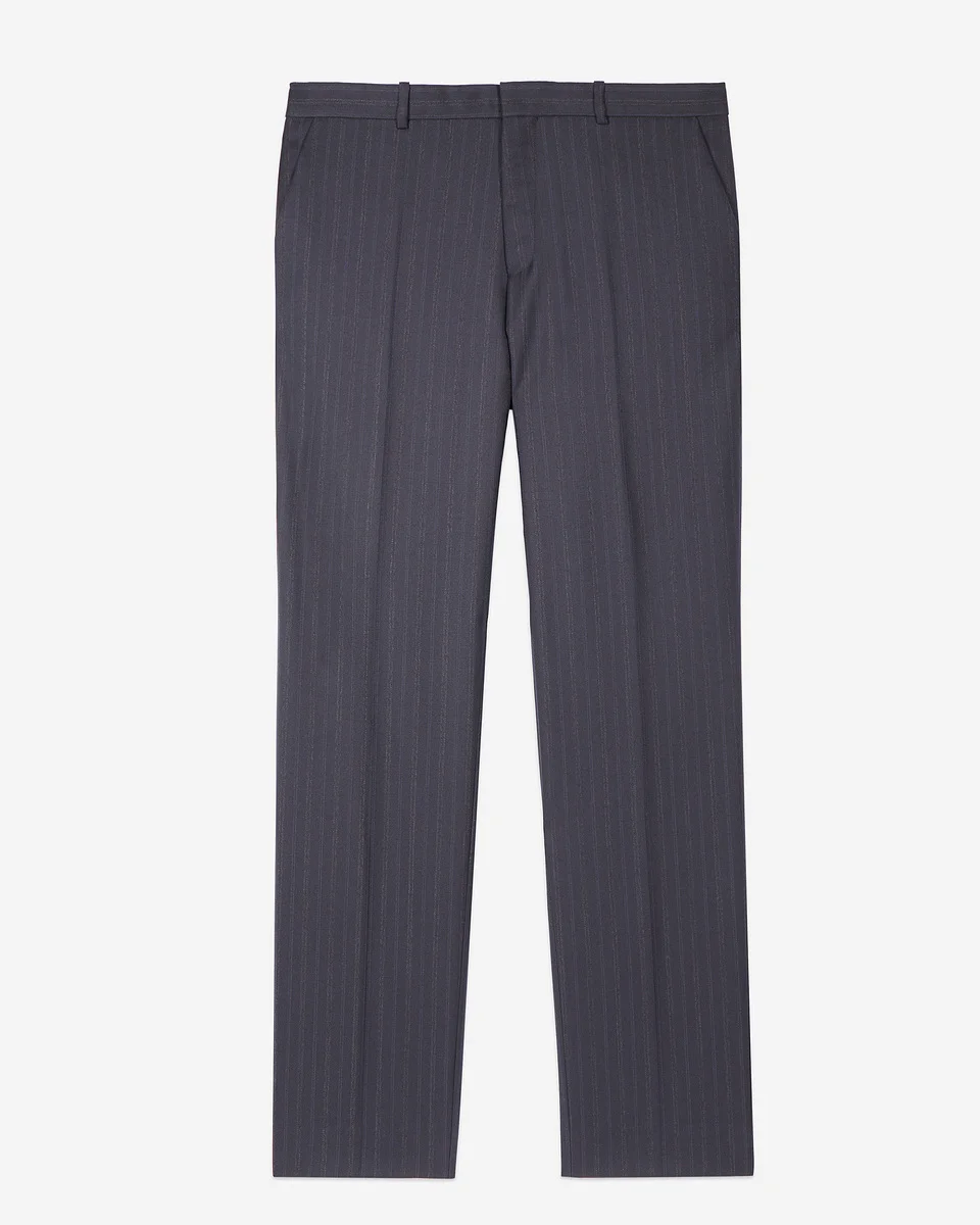 NAVY BLUE STRIPED SUIT TROUSERS - 1
