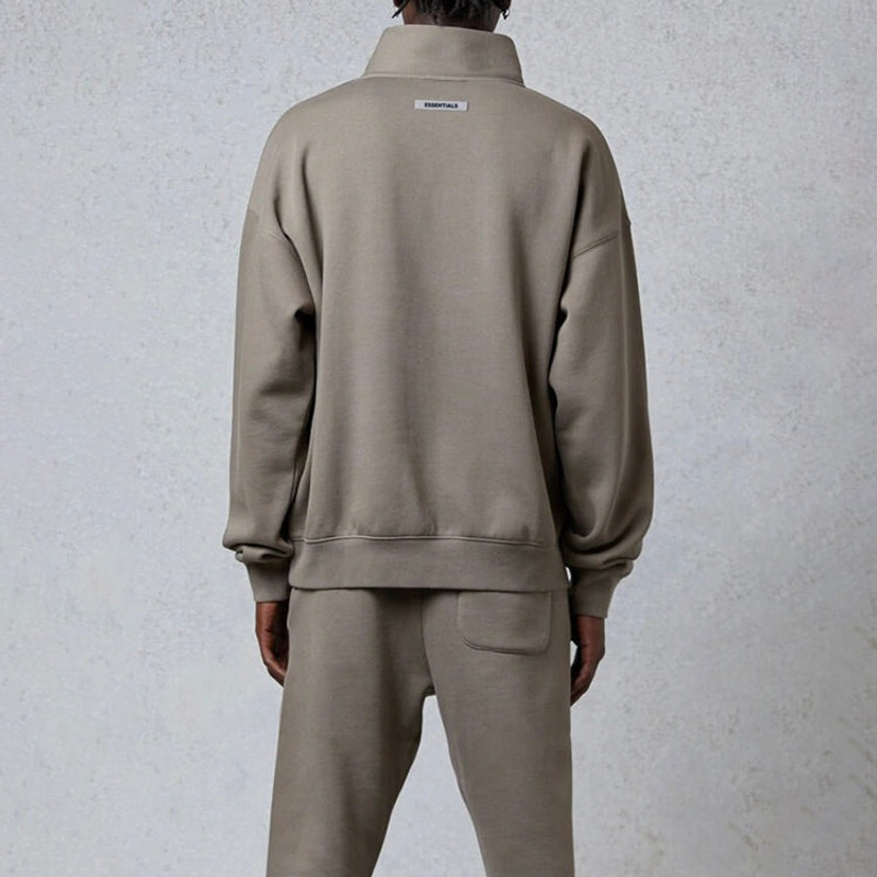 Fear of God Essentials FW20 Half Zip Sweatshirt 'Taupe' FOG-FW20-209 5