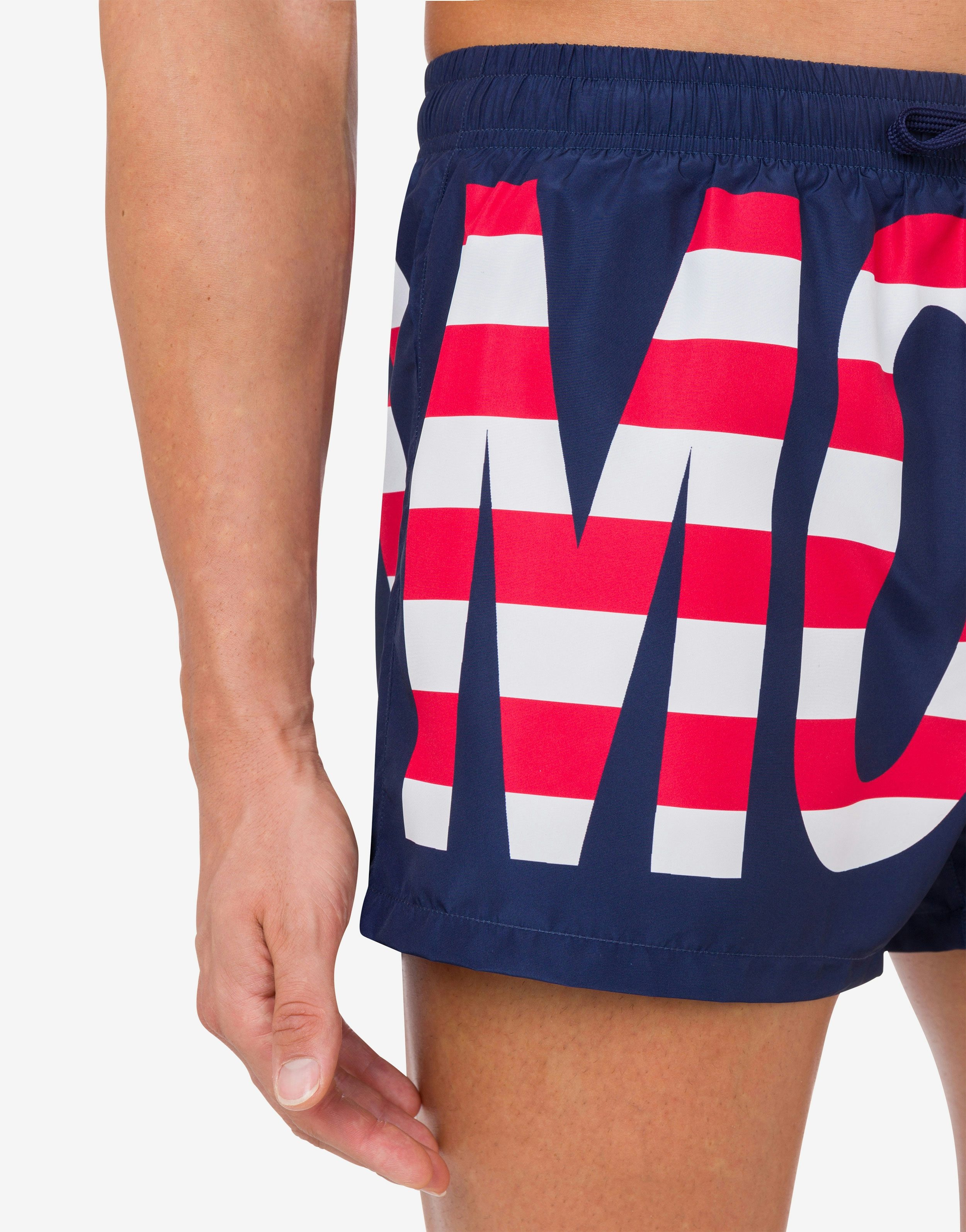 SWIM BOXER STRIPED LETTERING LOGO - 4