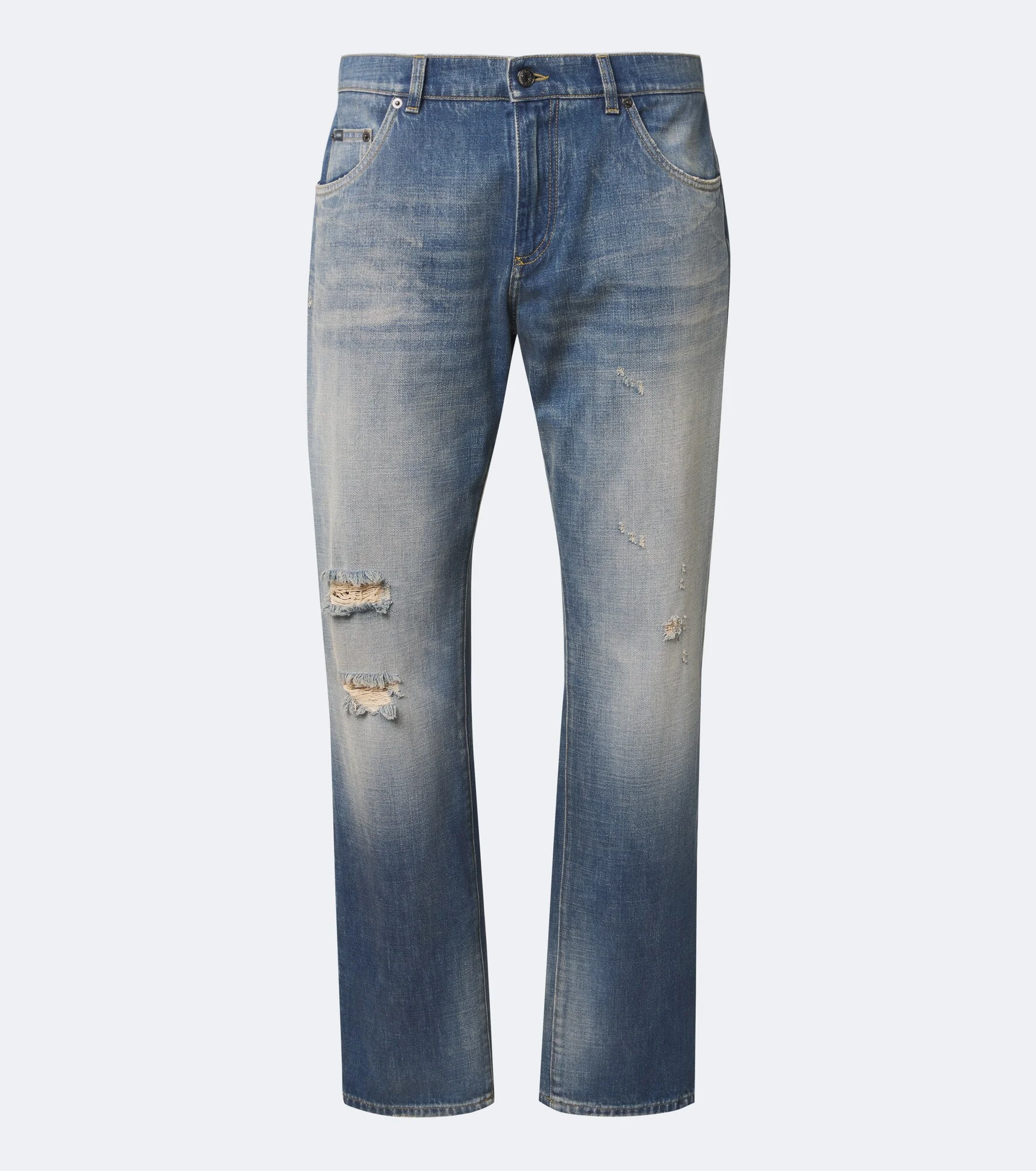 Distressed straight jeans - 1