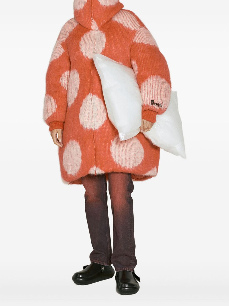 Marni polka-dot high-neck coat outlook