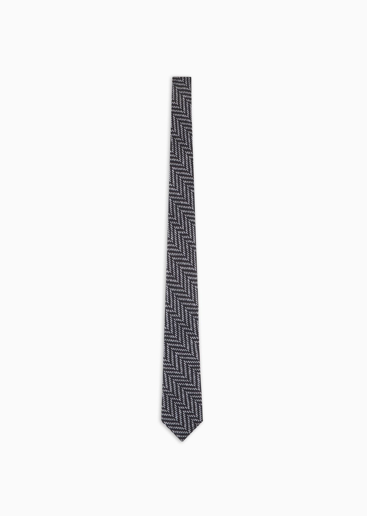 ASV silk tie with geometric print - 1