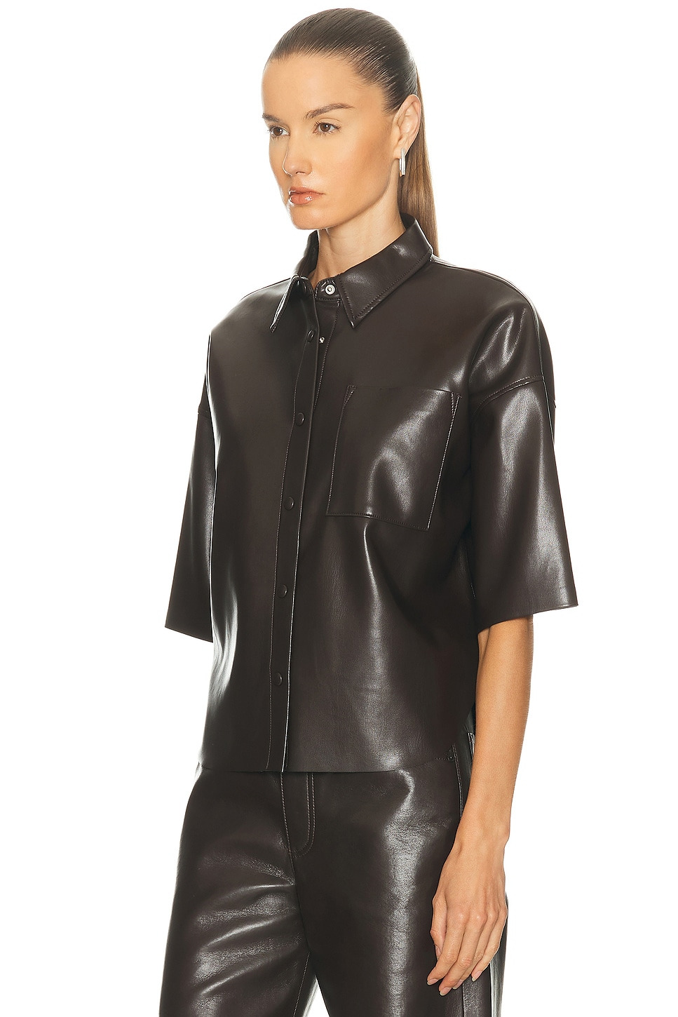 Frances Cropped Cape Button Up - 2