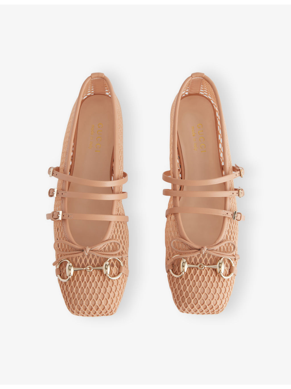Horsebit Mesh Ballet Flat Shoes - 2
