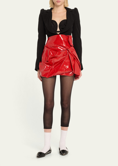 Marc Jacobs Leather Engineered Draped Mini Skirt outlook