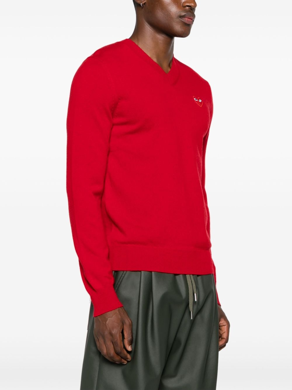Heart-patch wool jumper - 4
