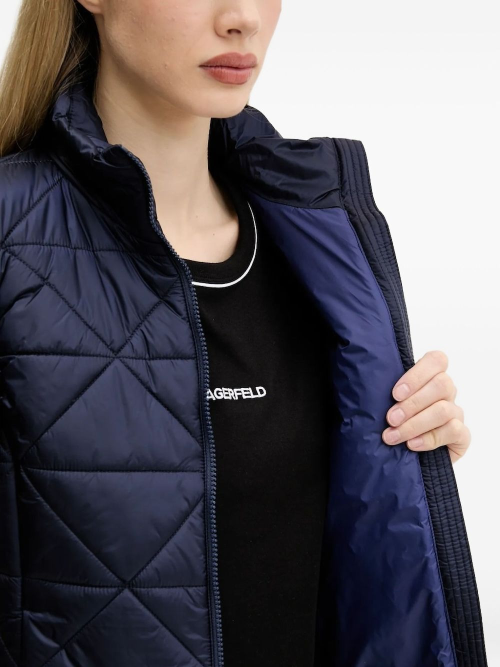 quilted diamond-pattern vest - 5