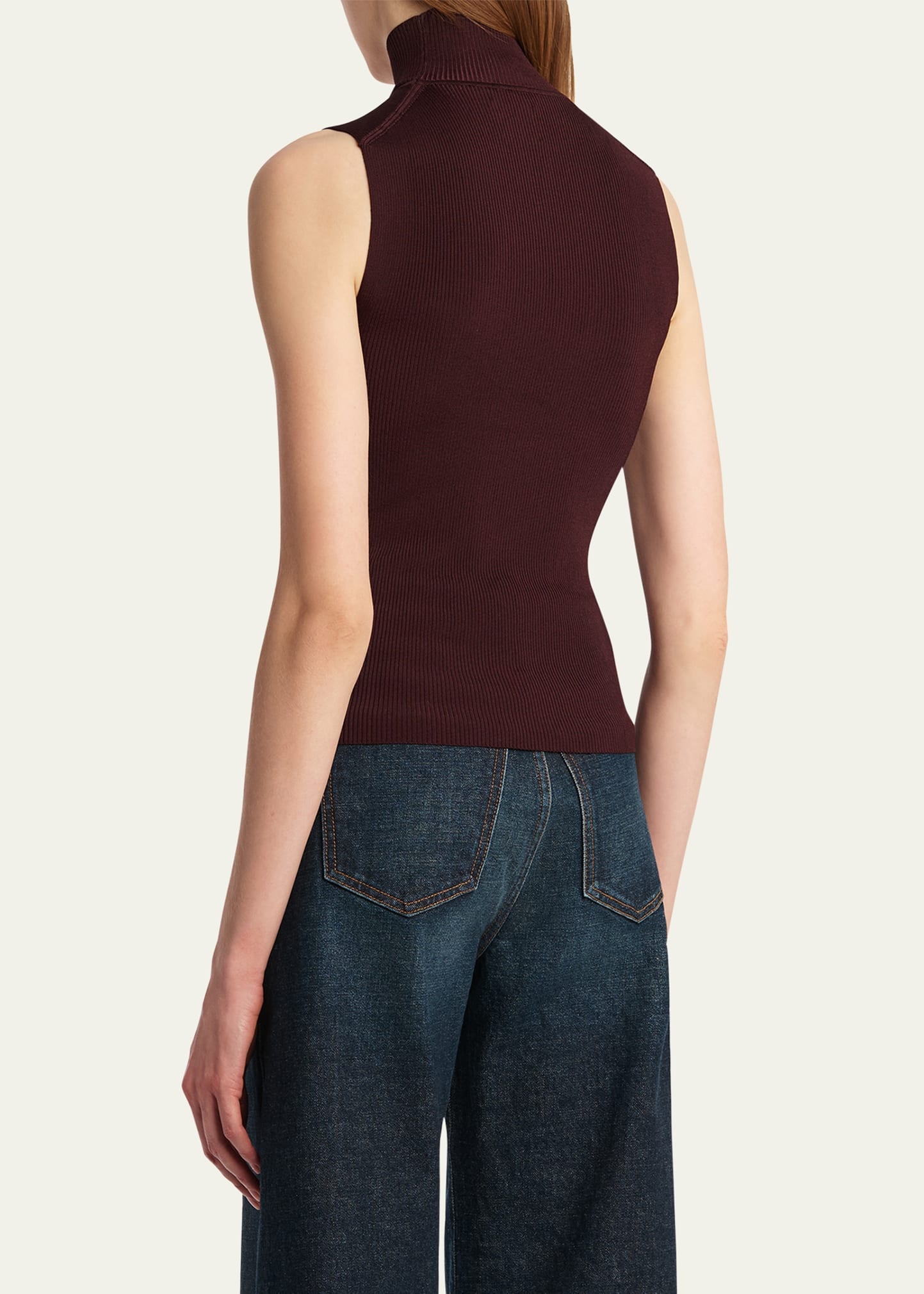 Benita Turtleneck Rib Tank Top - 3