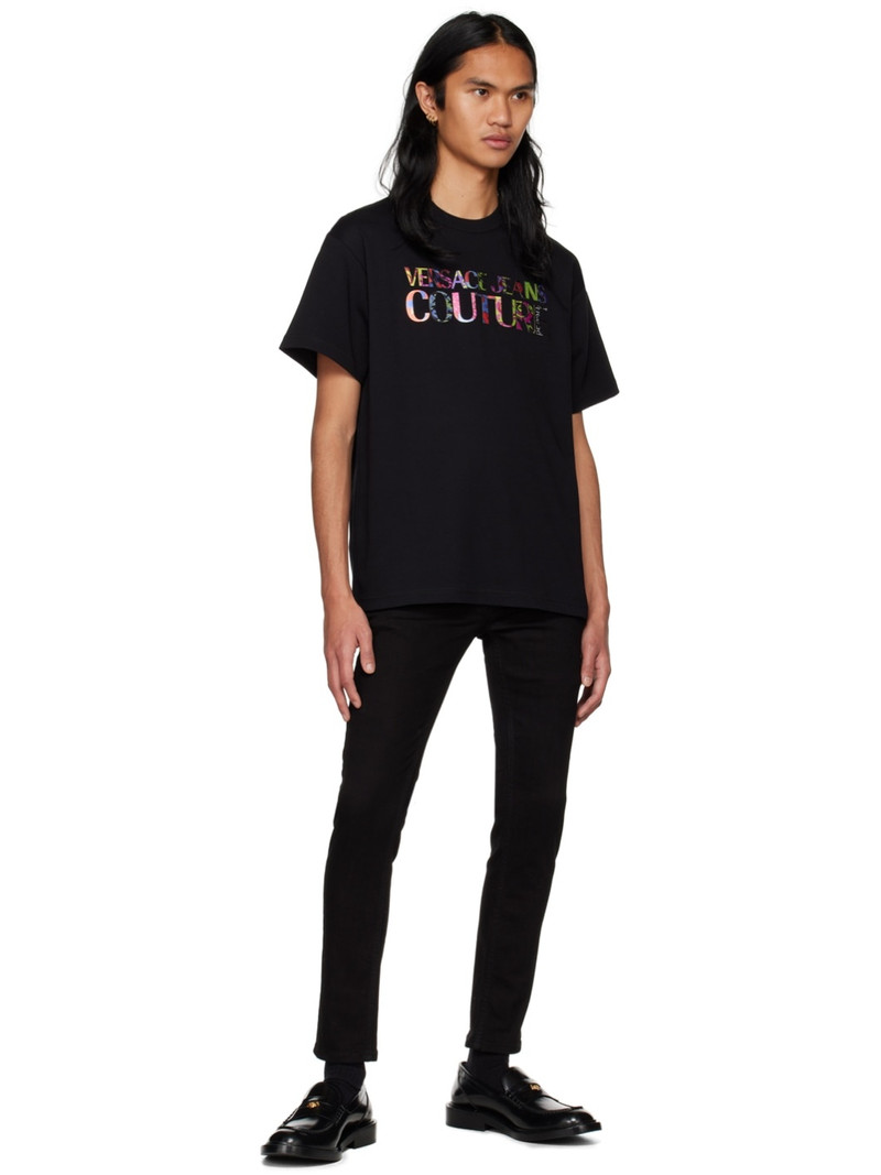VERSACE JEANS COUTURE Black Printed T-Shirt outlook