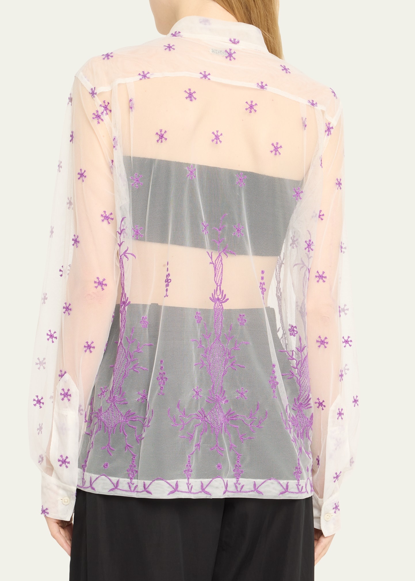 Sheer Lavandula Floral Shirt - 3