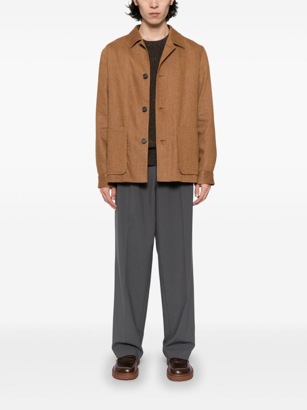 patch-pocket button-fastening jacket - 2