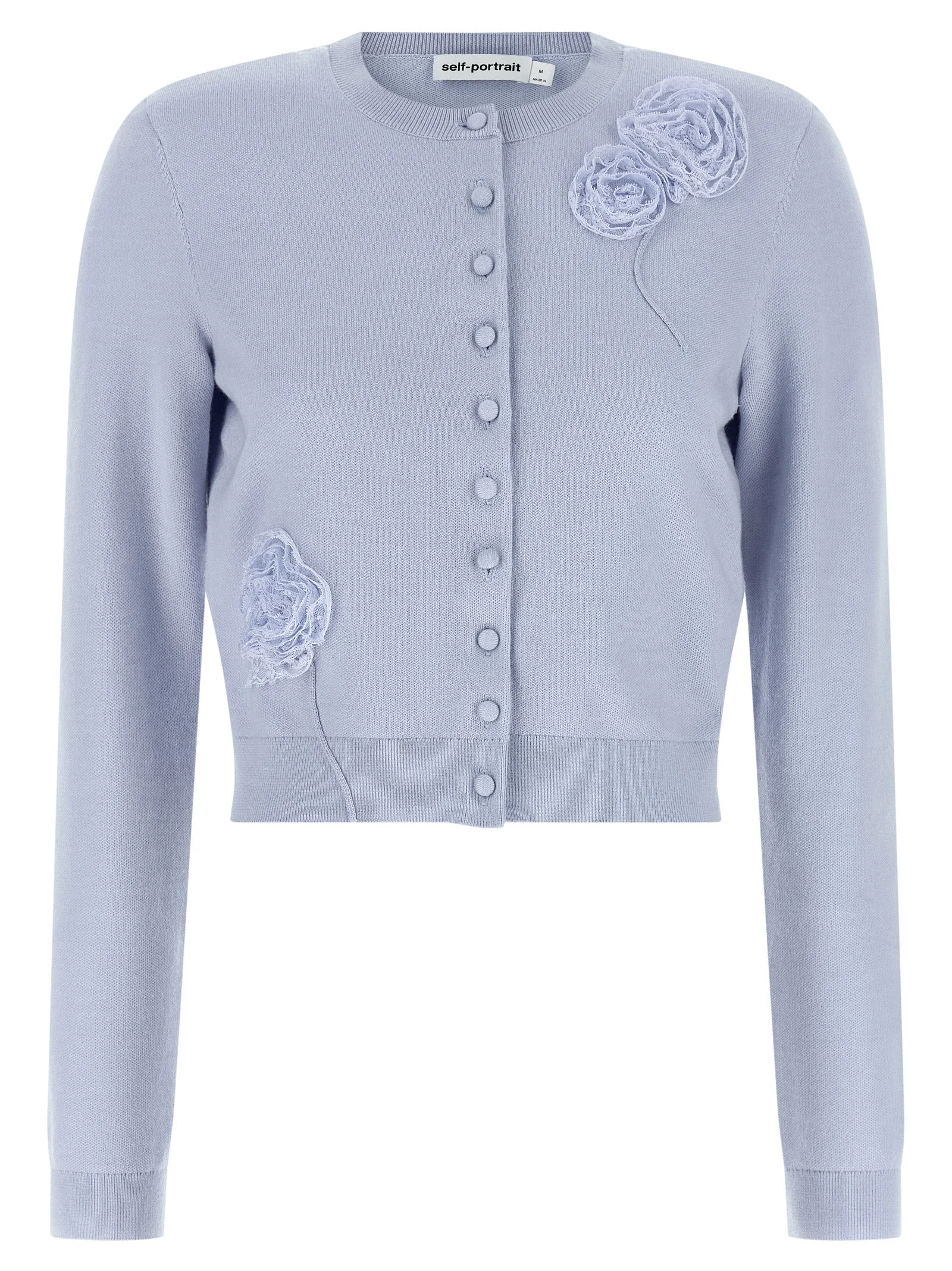 Self Portrait Women 'Blue Flower Knit' Cardigan - 1