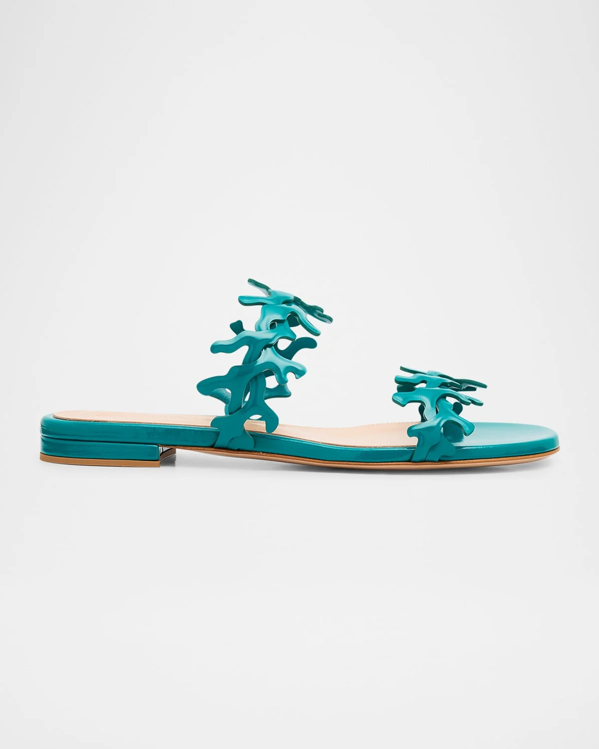 Patent Leather Dual-Strap Flat Sandals - 1