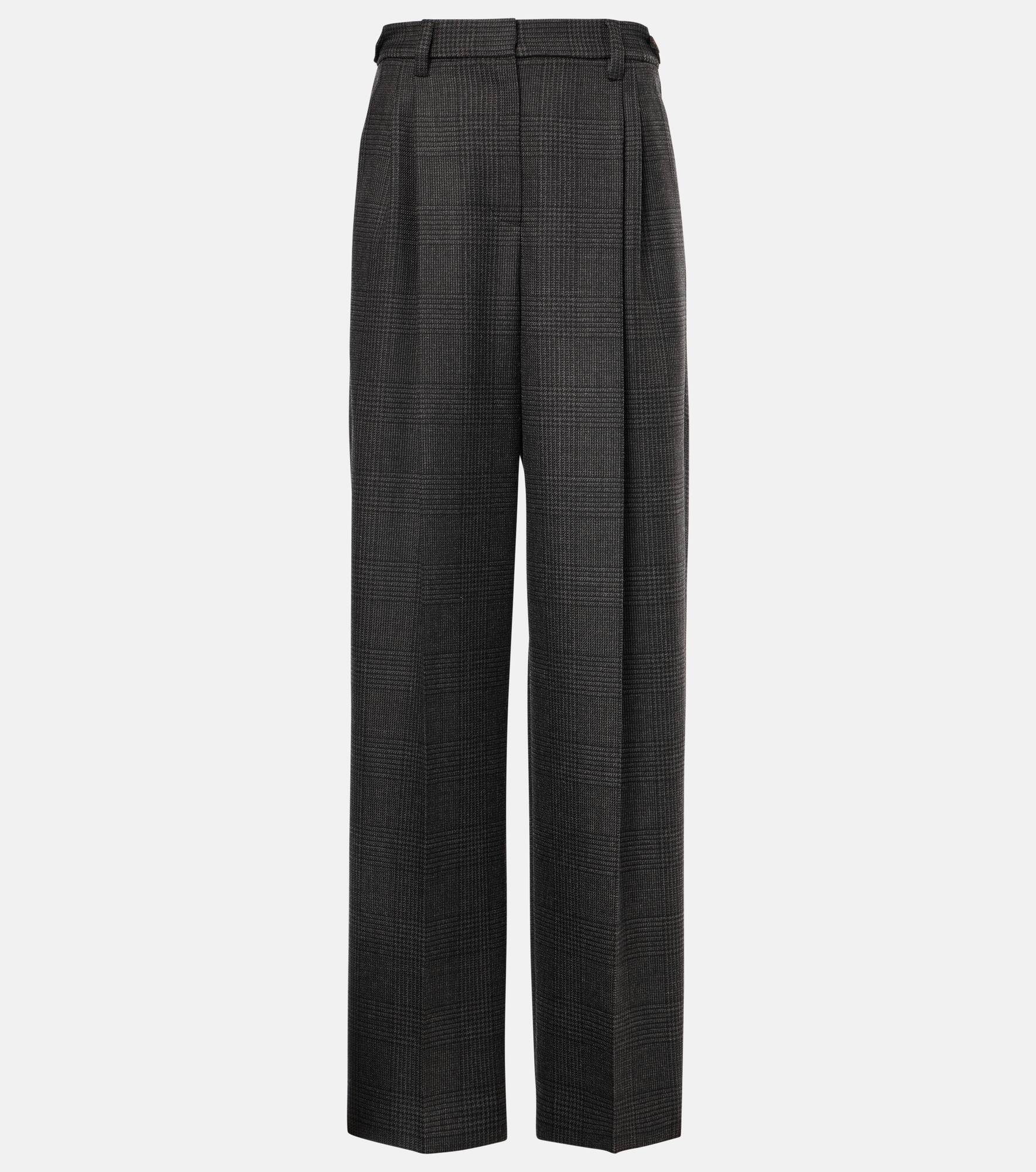 High-rise wool wide-leg pants - 1