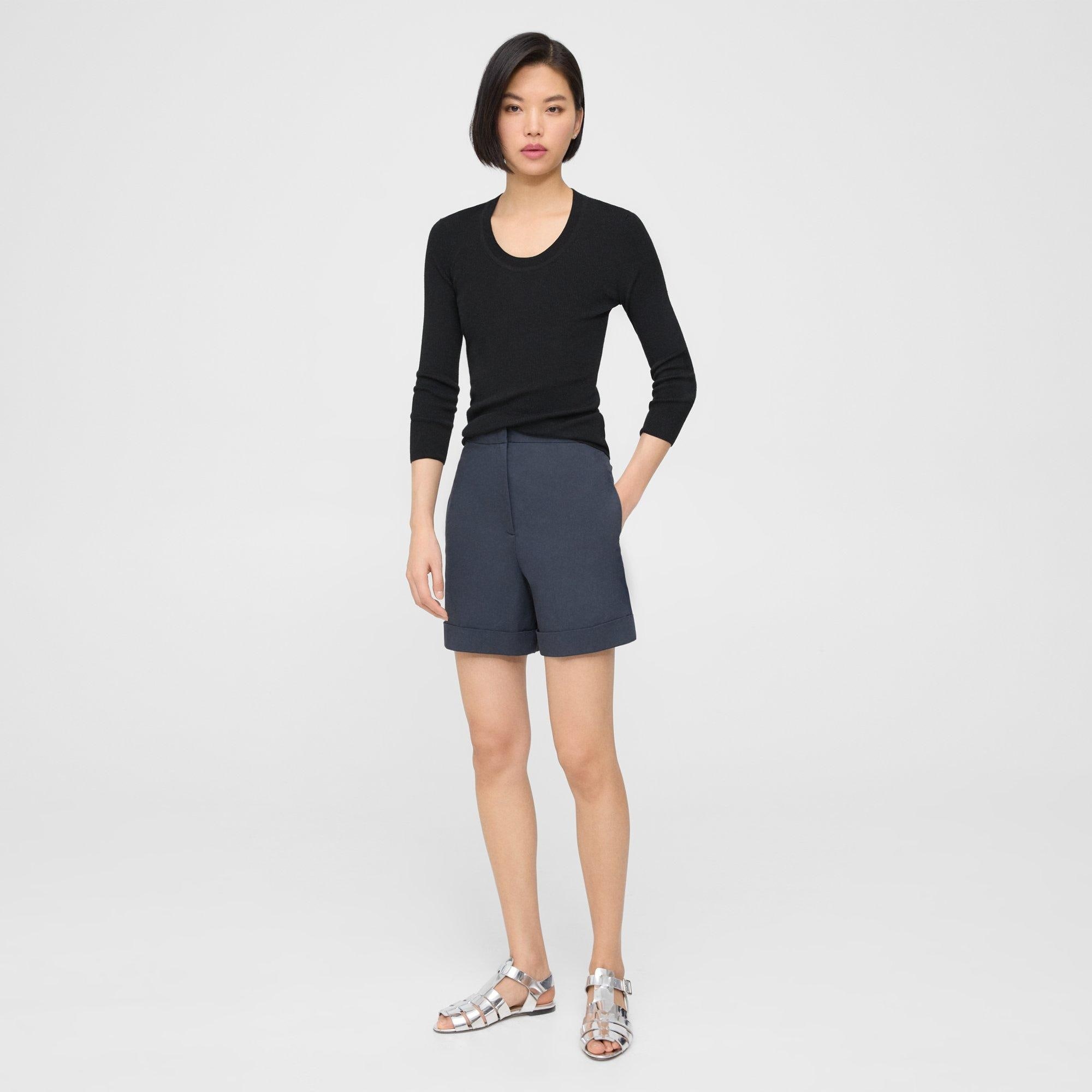 Cuffed Short in Stretch Cotton Twill - 2