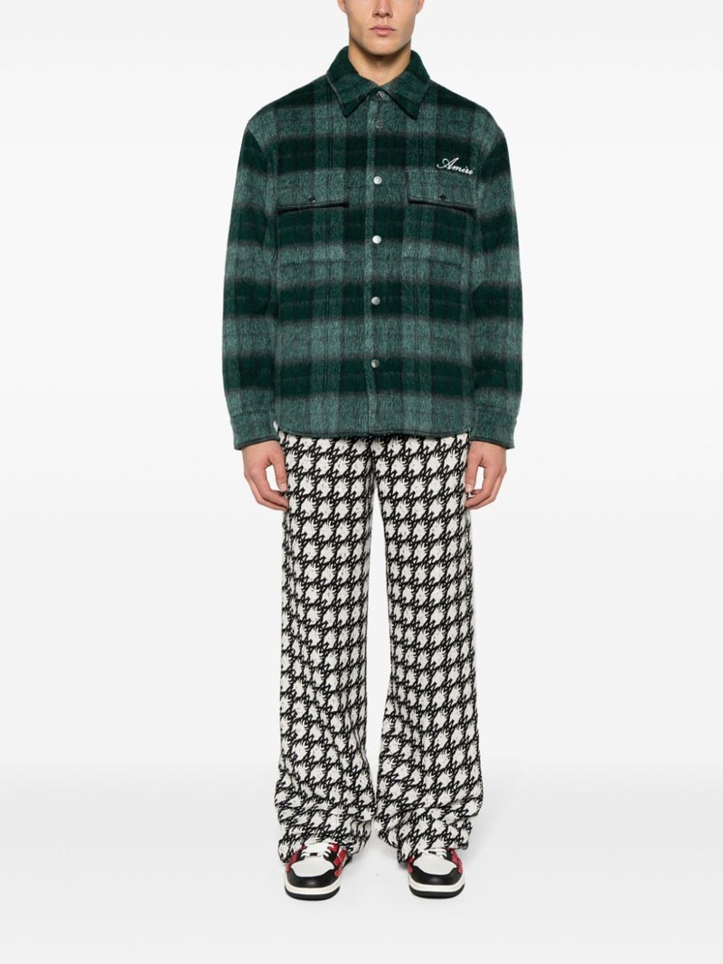 AMIRI embroidered-logo plaid-patterned shirt jacket outlook