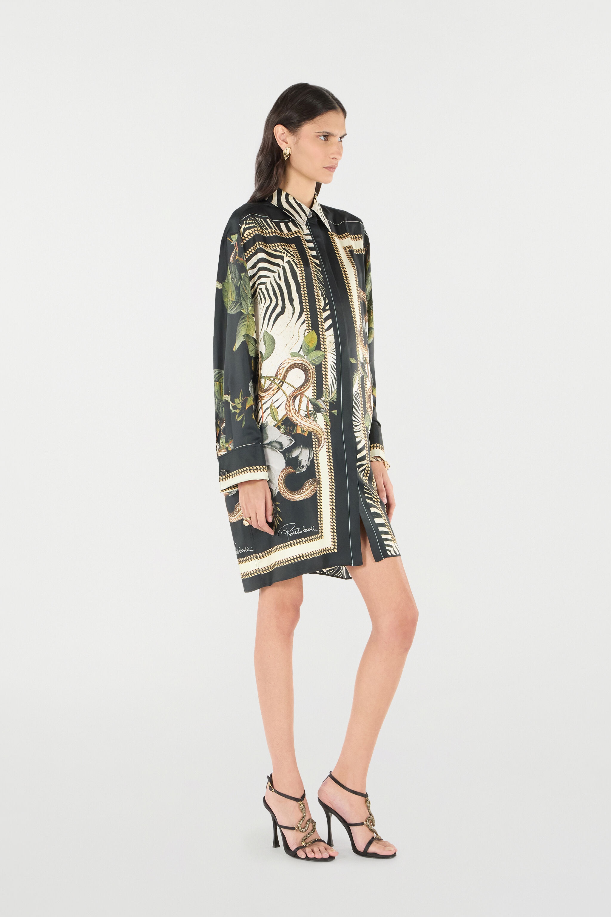 Long Shirt With Zebra And Snake Print - 3