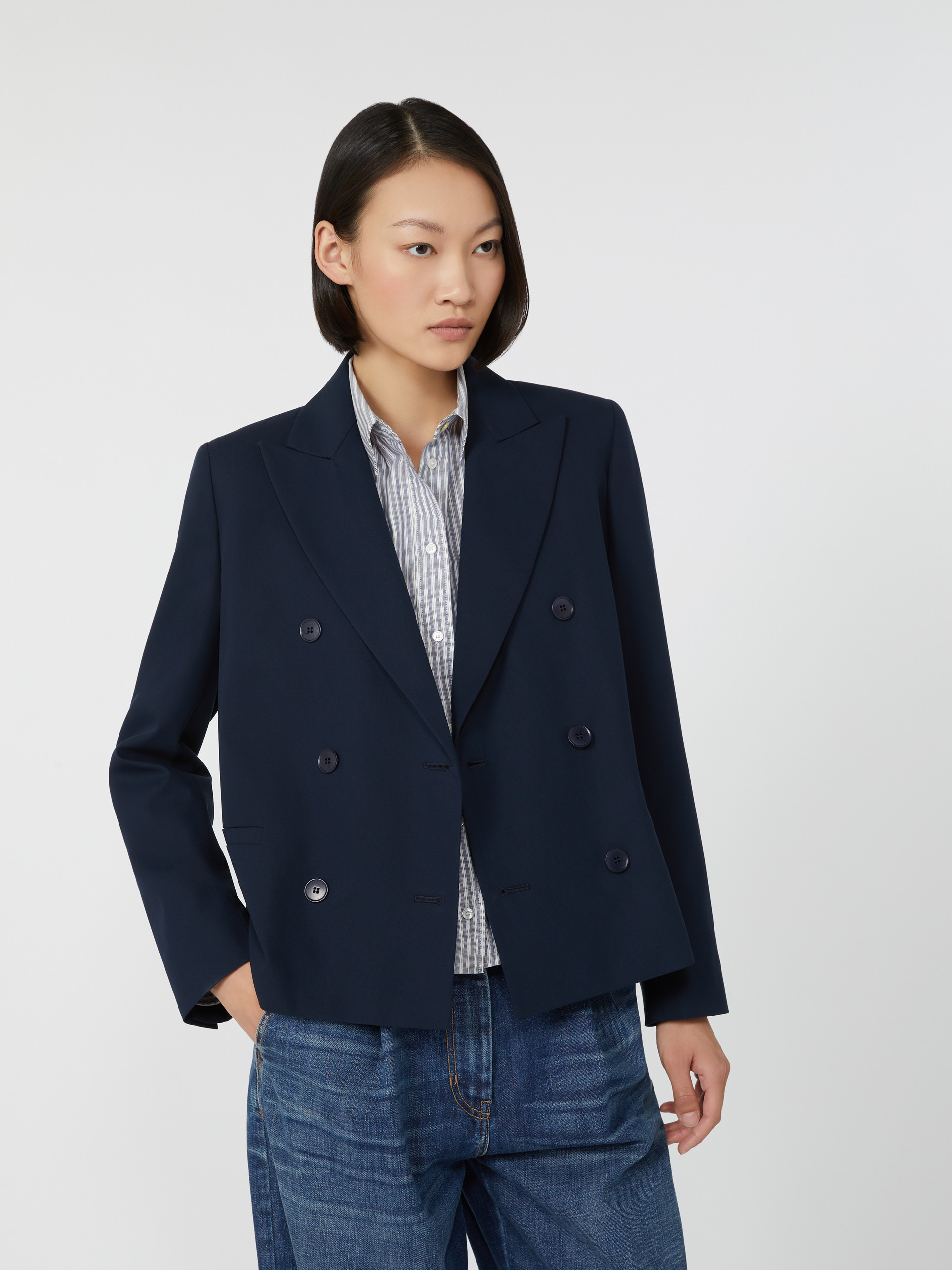 TAPPETO Double-breasted gabardine jacket - 5