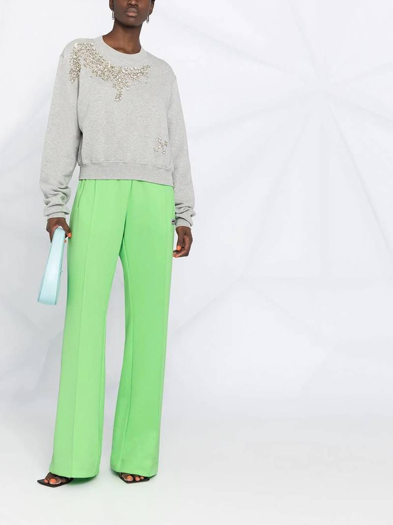 Off-White Swarovski embellished cropped sweatshirt outlook