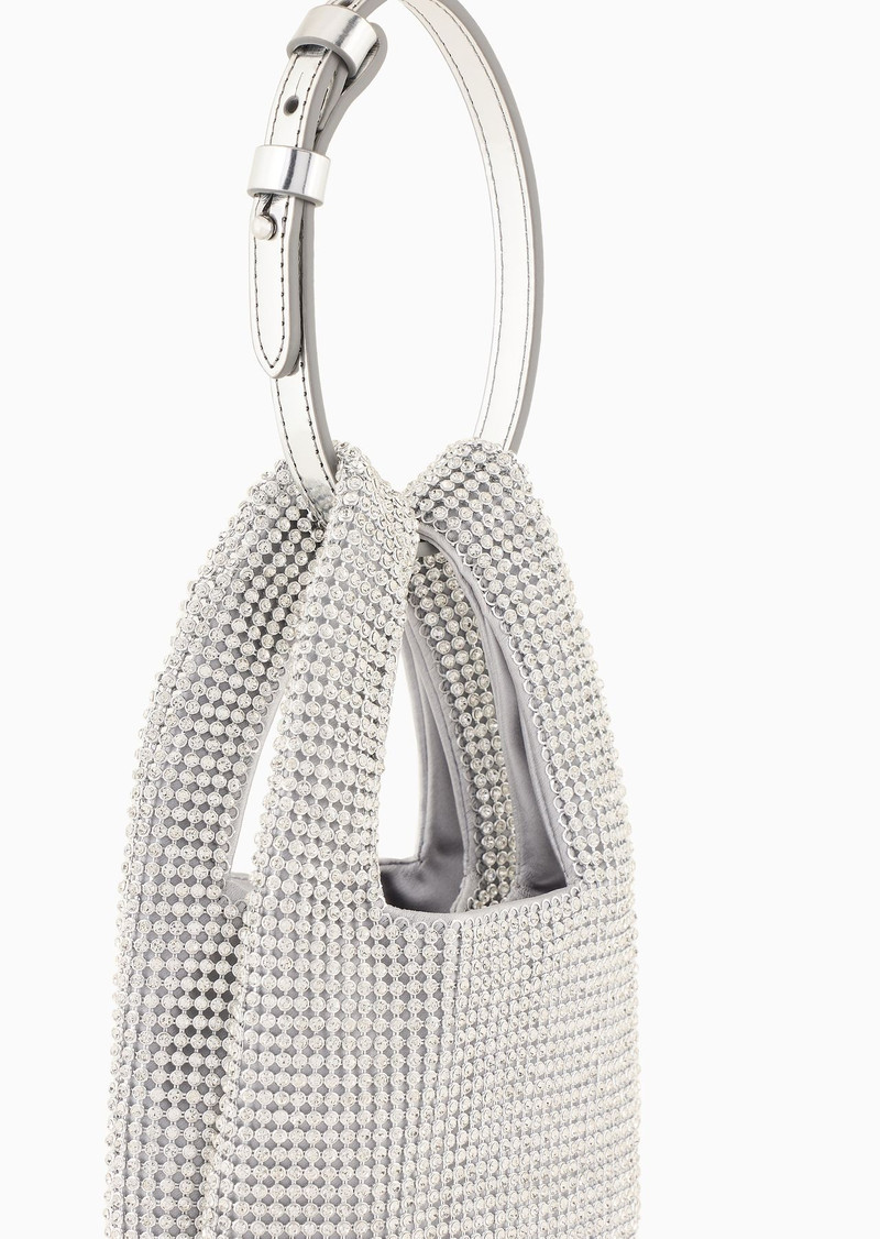 Metallic mesh mobile phone mini bag with rhinestones 5