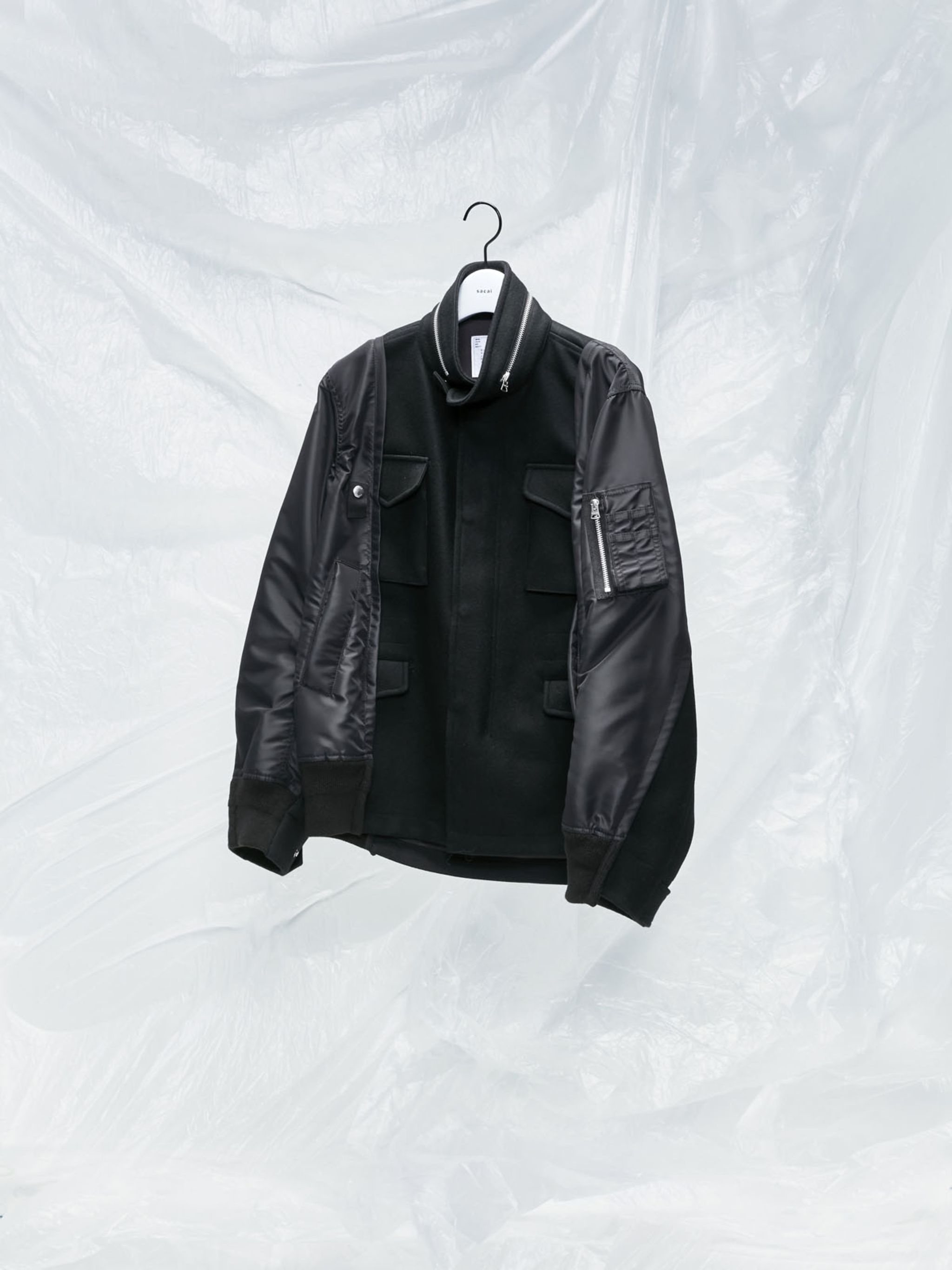 Wool Melton x Nylon Twill Blouson - 2
