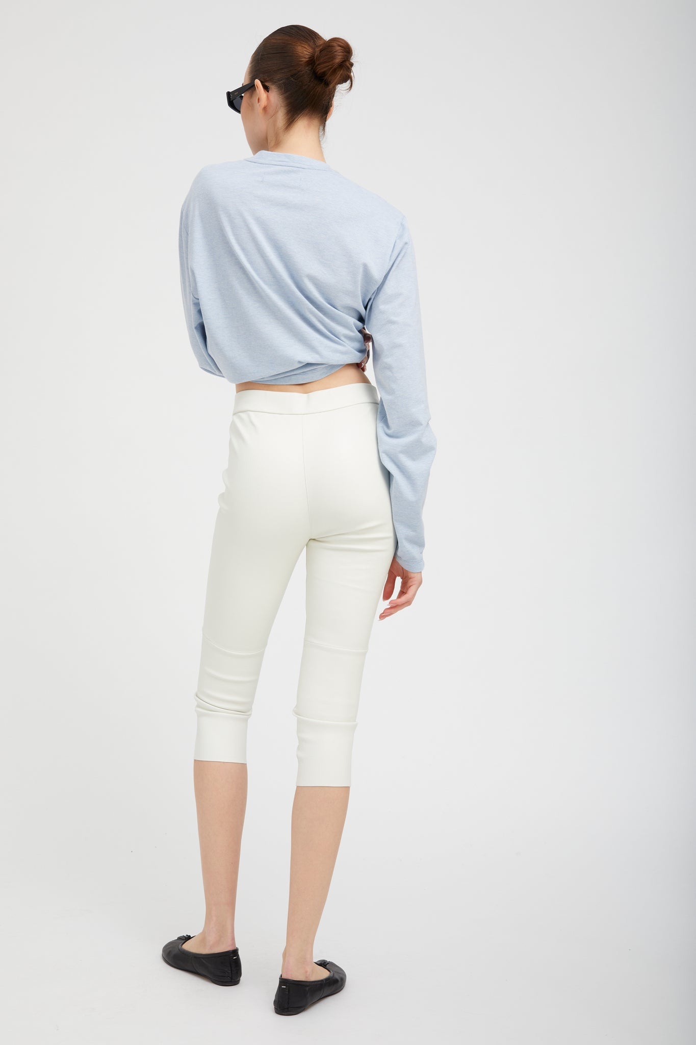 WHITE LEATHER CAPRI - 4