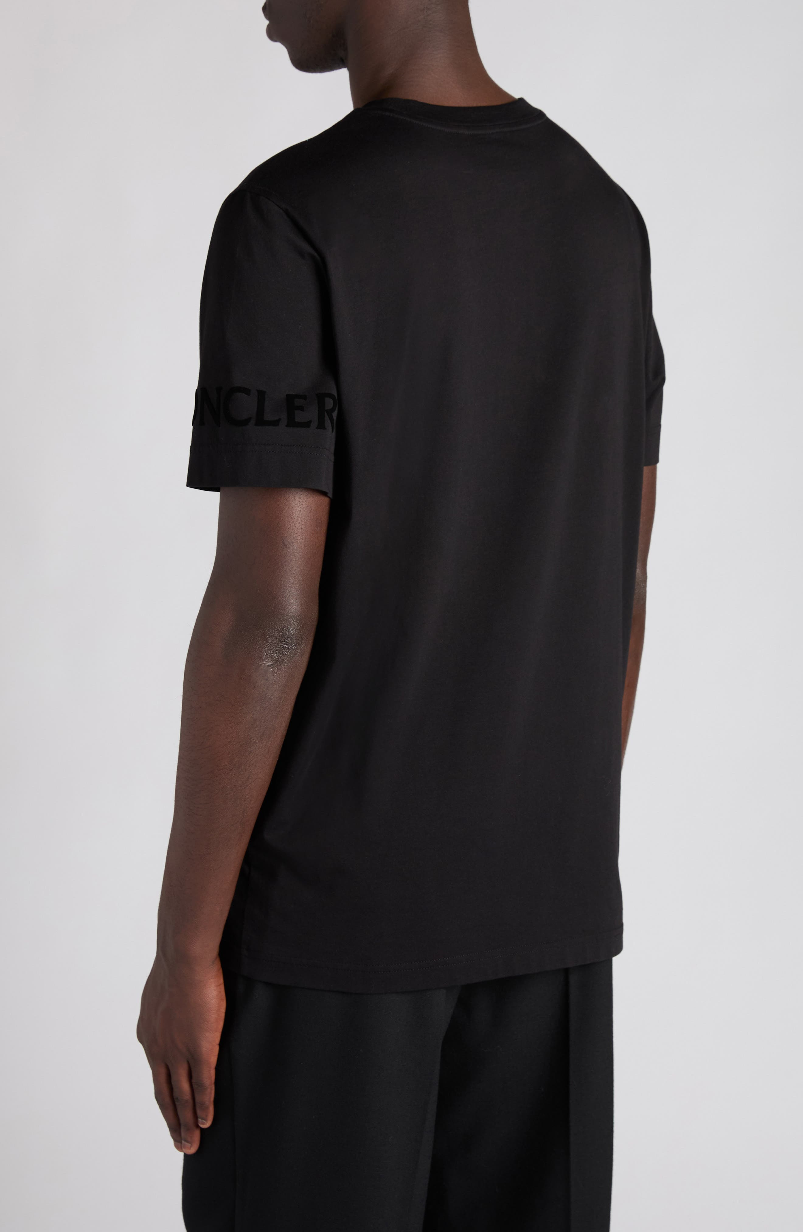 Moncler Logo Patch Cotton T-Shirt in Black at Nordstrom - 3
