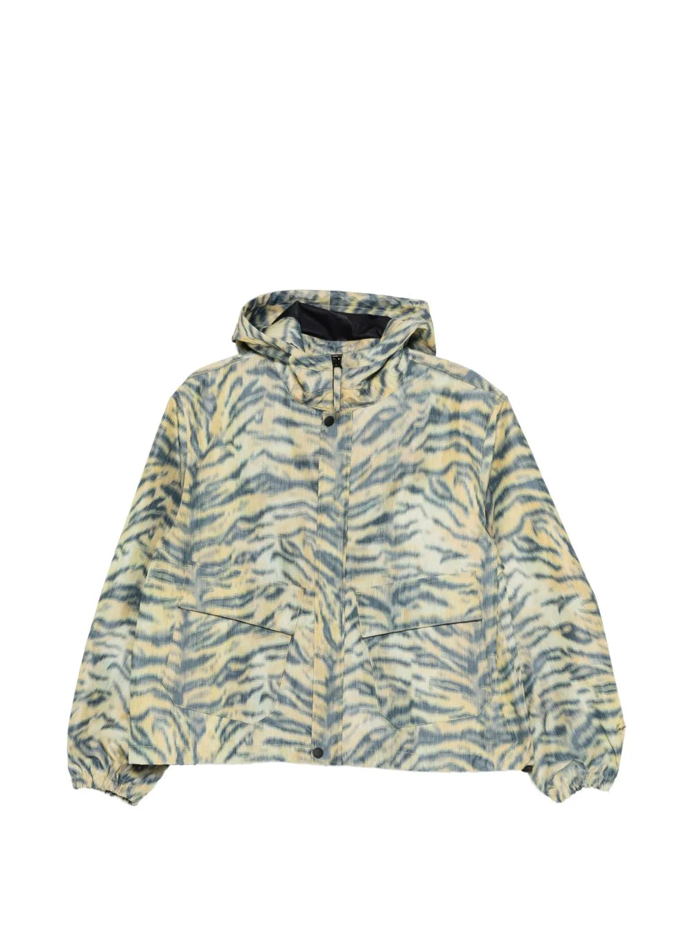 hooded animal-print jacket - 1
