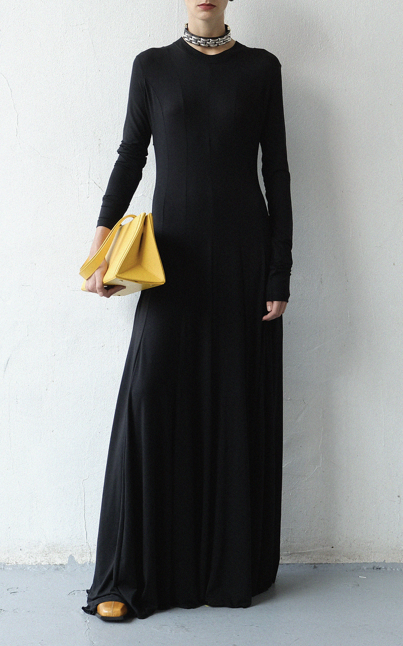 Squid Cotton Jersey Maxi Dress black - 2