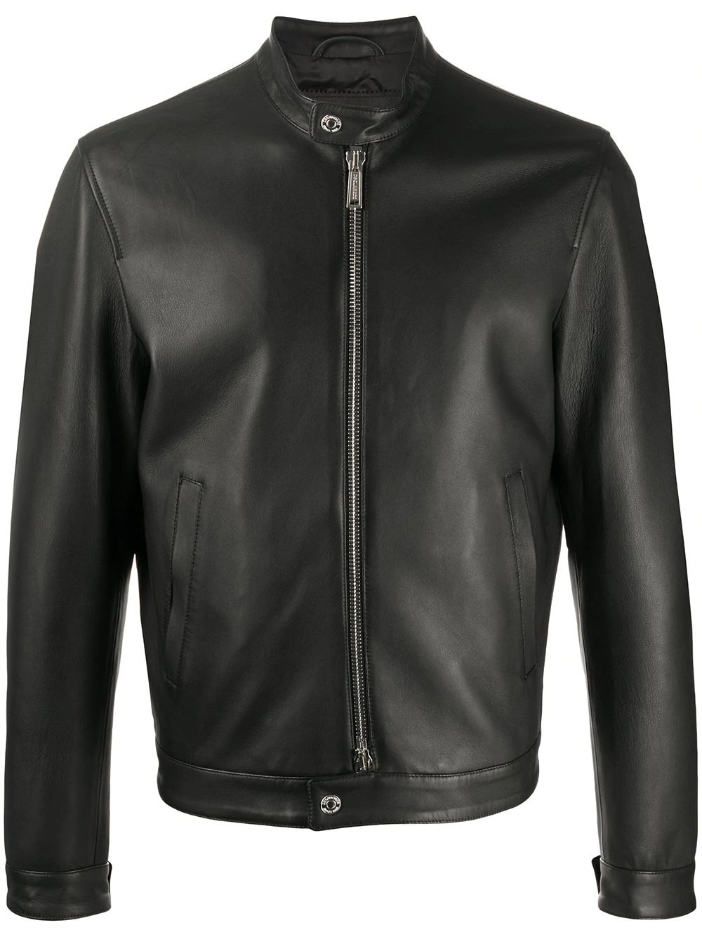 slim fit leather jacket - 1