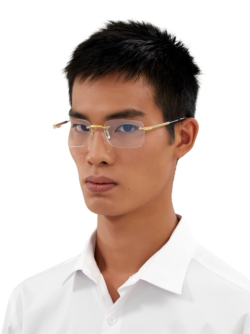 Men's Signature C 55MM 24K-Gold-Plated Titanium Optical Glasses - Gold 4